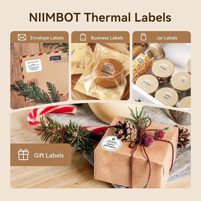 NIIMBOT Labels for B1/B21/B31 Label Maker, 50 x 70 mm (1.97'' x 2.76'') 110 Tapes/Roll, Thermal Label Tape, Waterproof, Oil-Proof for Home Office Small Business Labeling Tape Replacement(White)