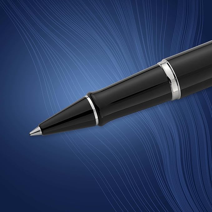 Waterman Expert RollerBall® Pen | Gloss Black with Chrome Trim | Fine Point | Black Ink | Gift Box