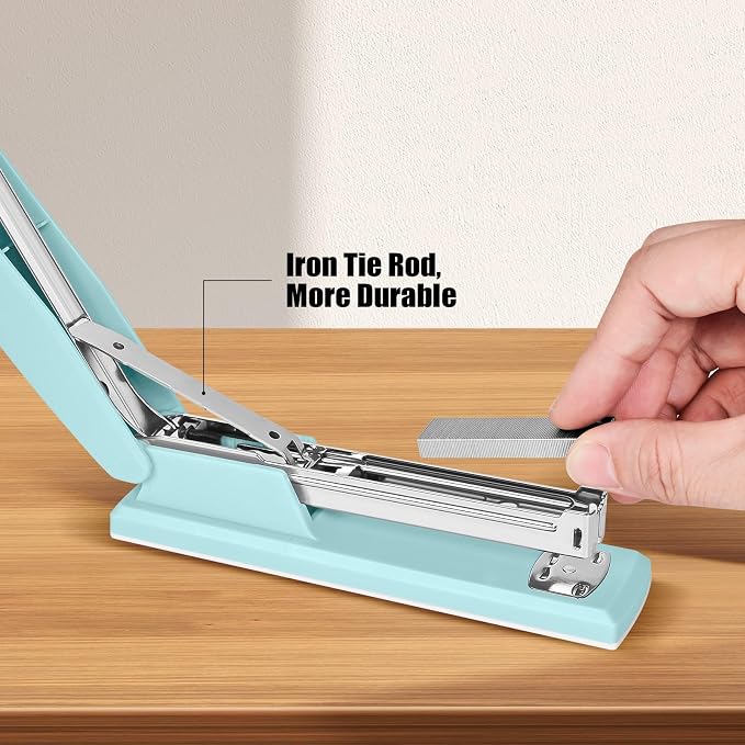 Stapler 25 Sheet Capacity with 1000 Staples and Staple Remover, Blue | Staplers for Desk, Non-Slip Office Stapler with Staples