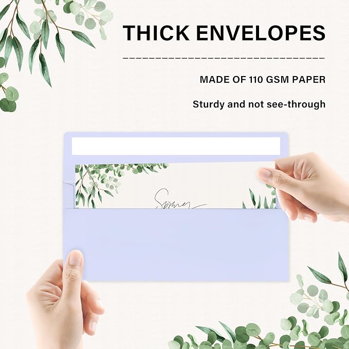 200 Pack #10 Lavender Envelopes Letter Size Self Seal Business Envelopes | Security Mailing Envelopes, 4 1/8 x 9 1/2 Inches