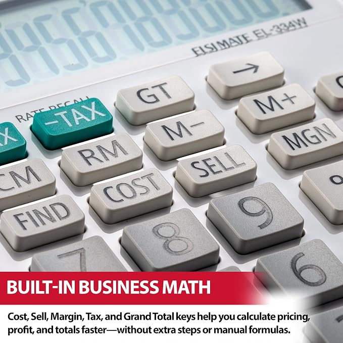 Sharp EL-334WB Business Calculator, White 4.0