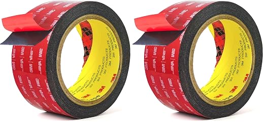 3M Double Sided Tape Heavy Duty Mounting Tape Strong Adhesive Tape Waterproof Foam Tape Picture Hanging Strips for LED Strip Light Indoor and Outdoor (2in X 10ft) (Pack of 2)