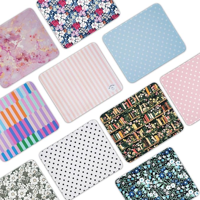 Mouse Pad for Desk with Stitched Edge, Premium Cute Washable Mouse Pads. Computer Mousepad with Non-Slip Rubber Base, Mousepads for Laptop, 9.25x7.75x0.12 inch (Sunwashed Stripes)