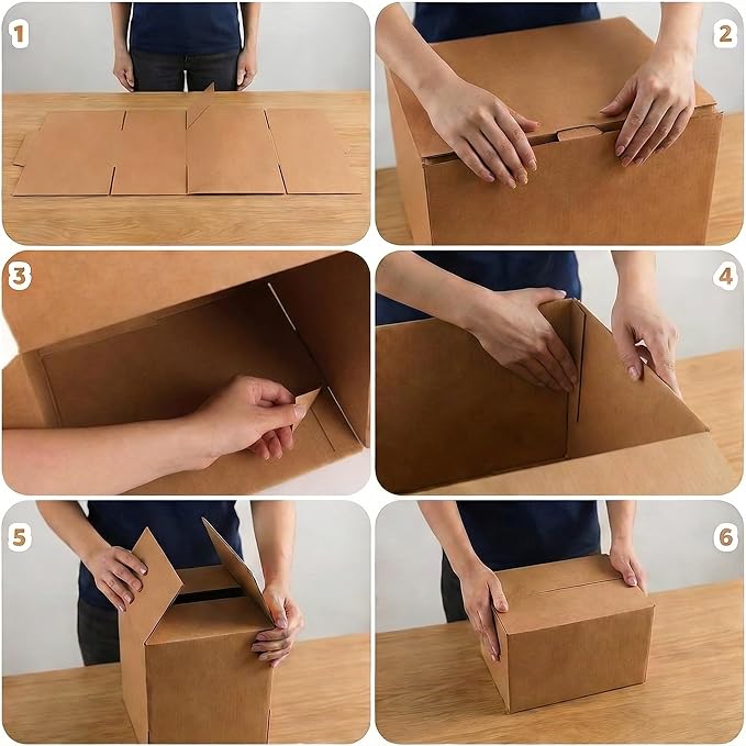 ZBEIVAN Shipping Boxes Mailers 12x12x12 inches Corrugated Cardboard Small Packing Kraft Moving Mailing Box, Pack of 10