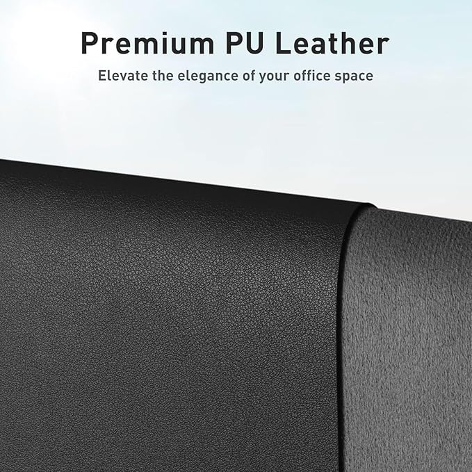 Aothia Leather Office Desk Pad Protector, Non-Slip PU Leather Desk Blotter, Waterproof Laptop Writing Mouse Pad for Office and Home, Black, 31.5" x 15.7" (Pack of 2)