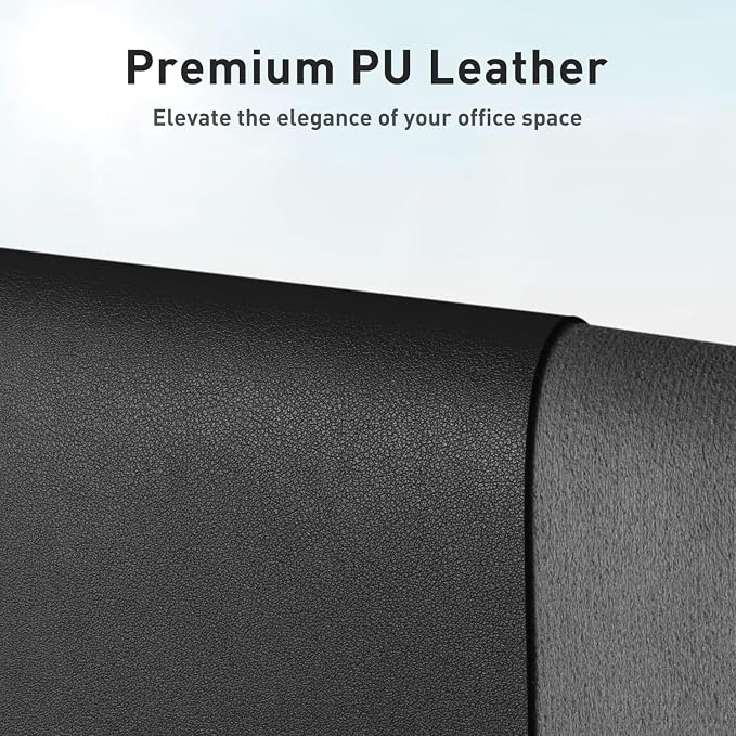 Aothia Faux Leather Desk Mat - Non-Slip PU Leather Desk Blotter, Waterproof Writing Surface, Large Desk Pad for Office & Home (Black, 55" x 24")
