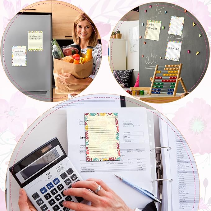 8 Pcs Cute Note Pads Fun Pattern Notepads for Women Colorful Scratch Memo Gift for Refrigerator Office Home to Do List Supplies,30 Sheets Per,4 x 5.6''