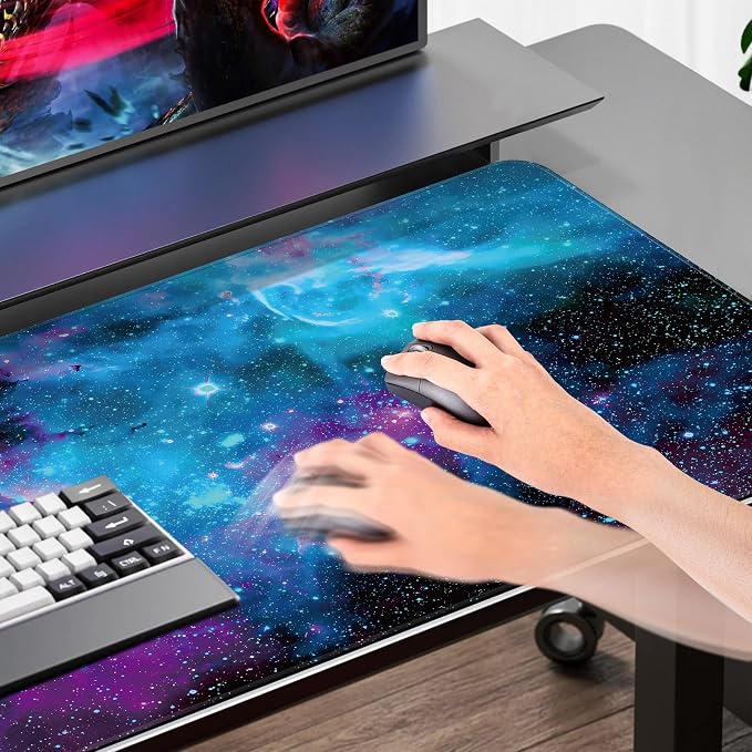 Mydours 36" x 20" Gaming Mouse Pad, XL Full Desk Pad Mat (Purle Universe) | Non-Slip Rubber & Smooth Fabric, Computer Pad Protector, Extended Desk Mat for Gaming, Office, Home, Workingg
