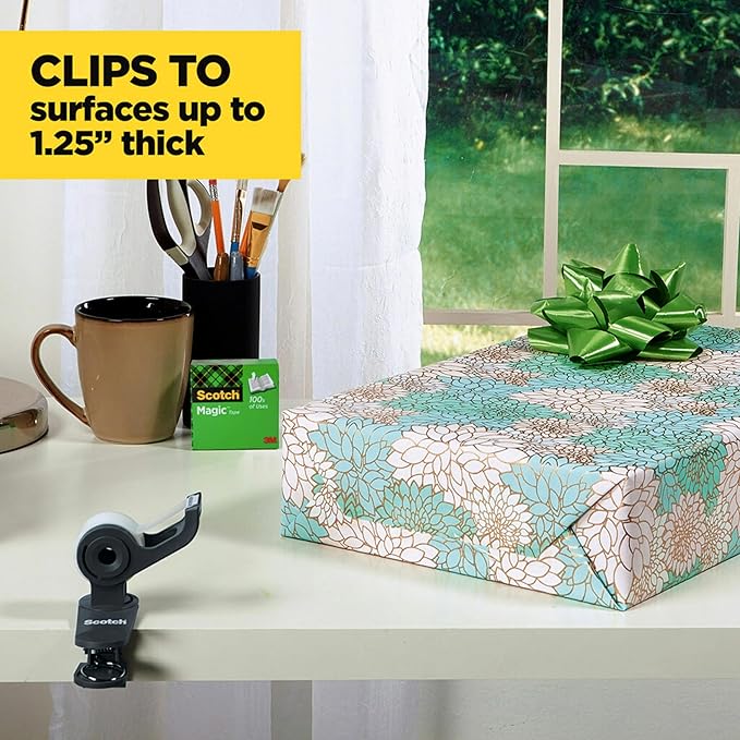 Scotch Desktop Tape Dispenser, Great for Gift Wrapping, 1 Dispenser (C19-CLIP-CCW)