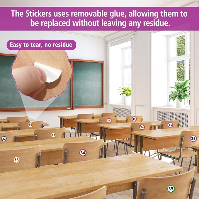 800 Number Stickers 1-40, 20 Sheets of Polka Dot Waterproof/Oil-Resistant/Tear-Resistant Removable Numbered Labels, Suitable for Storage Boxes, Cabinets, Bookshelves, Desks, Chairs, etc. (1 Inch)