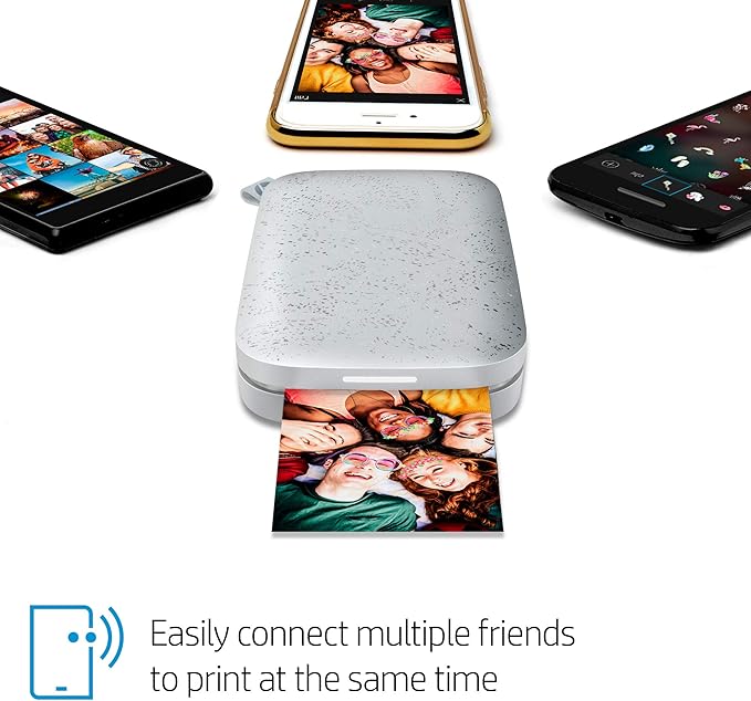 HP Sprocket 2x3 Instant Smartphone Photo Printer 75 Sheets Bundle - Bluetooth Portable Color Wireless Mobile Printer (Luna Pearl) Zink Sticky-Back Photos