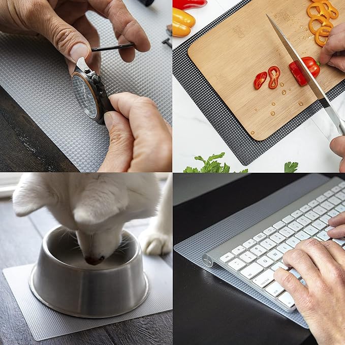 8"x12" Non-Slip Grip Pad, Non-Adhesive, Clear, 1-Pk | Gription's unique non-rubber material with double-sided traction is perfect for desks, workstations & countertops
