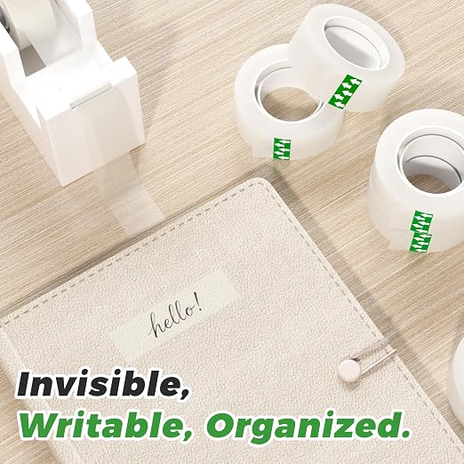 SWRT Invisible Tape Refills, 20 Rolls, 3/4 in x 1000 in, Matte Finish | Blends into Paper; Easy to Write On; Neat Paper Repairs; Quick Label Fixes; Fits Tape Dispensers; Office, School, Home