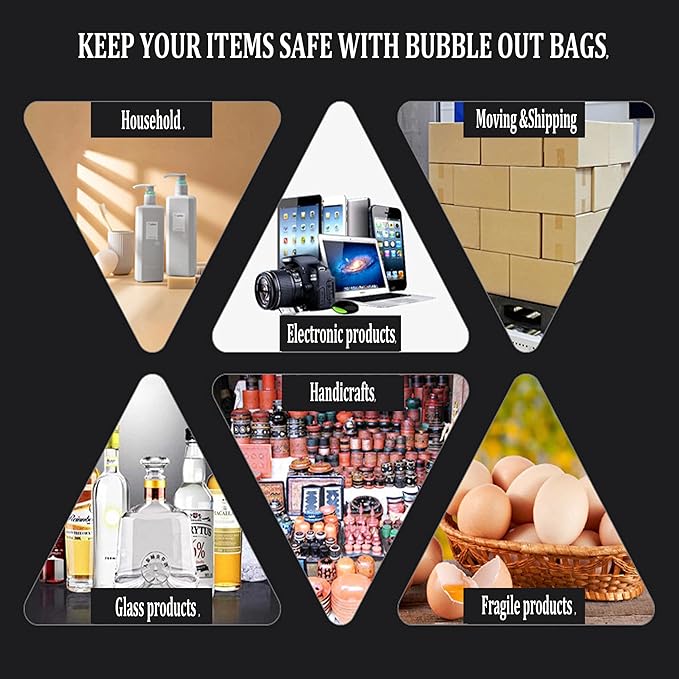 16 x 20 Inches Big Bubble Pouches Wrap, 25Pcs Large Double Wall Bubble Cushioning Clear Bubble Out Bags for Shipping, Packing, Moving, and Wrapping Storage