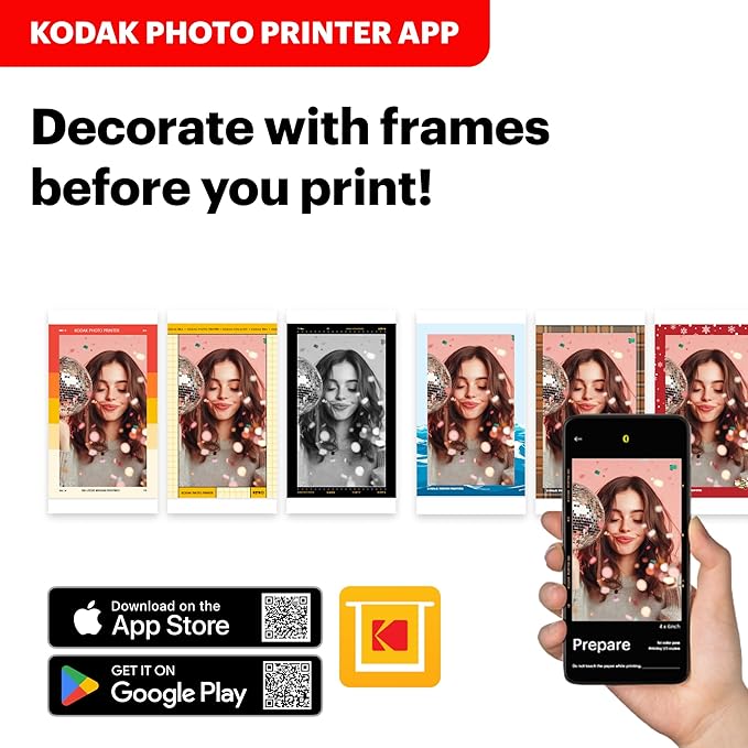 KODAK Dock Era 4x6'' Desktop Photo Printer, 50 Sheets, Docking & Bluetooth Smartphone Printer for iPhone & Android, Instant Color Prints, 4PASS Dye Sublimation
