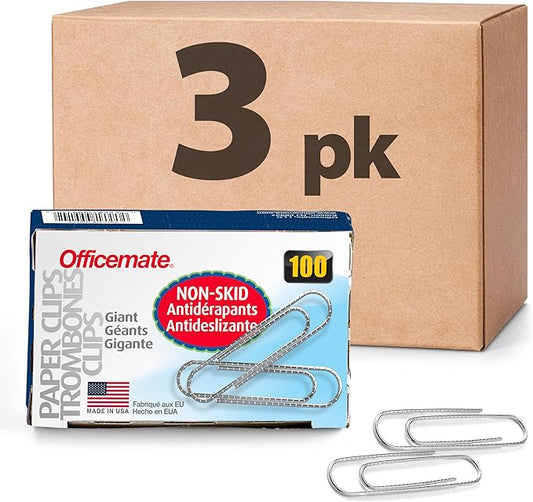 Officemate 3-Pack 99915 Giant Non-Skid Gem Paper Clips (99935)
