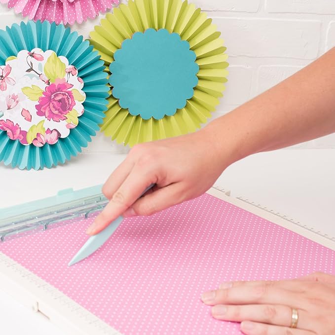 We R Memory Keepers Trim & Score Board (71337-1), 12x12 Board with Scoring Tool and Two Titanium Blades (71338-8), Great for Scrapbooking, Card Making, Paper Crafts