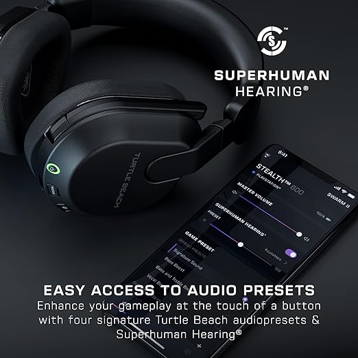 Turtle Beach Stealth 600 Wireless Multiplatform Amplified Gaming Headset for Xbox Series X|S, Xbox One, PC, PS5, PS4 & Mobile – Bluetooth, 80-Hr Battery, Noise-Cancelling Mic – Black (Renewed)