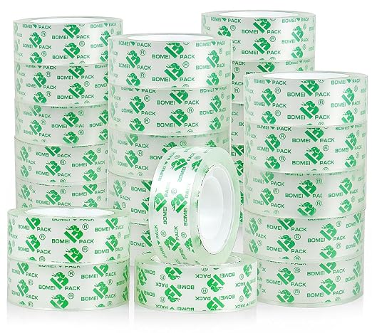 BOMEI PACK Crystal Clear Transparent Tape Refills Rolls for Dispenser, 24 Rolls Value Pack, 3/4 in x 1000 in,1 inch Core, Gift Wrapping Tape for Office, School and Home