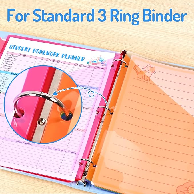 Forvencer 96 Count Dividers with Two Pockets, 8 tabs Binder Dividers for 3 Ring Binder Organizer, Multicolor, 12 Sets