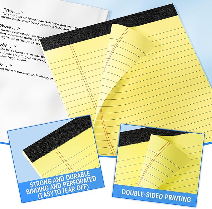 3pcs Legal Pads 8.5 x 11, Notepads 8.5 x 11 Inch, Color Note Pads Clear Print Writing Pads of Paper, Memo Pads , Perforate Legal Notepads Paper , Wide Ruled Lined with Sturdy Back,30 Sheets/Pack