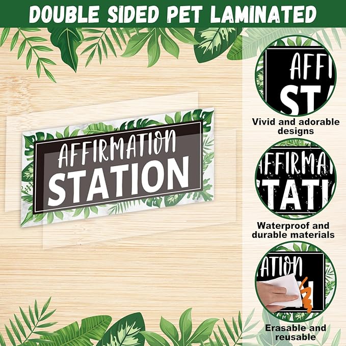 Greenery Affirmation Station Bulletin Board Set Classroom Decorations Simply Boho Eucalyptus Motivational Posters You Are Positive Affirmations Cutouts Farmhouse Inspirational for Classroom Wall Decor
