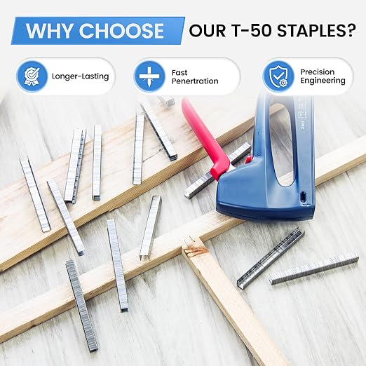 meite T50 Stainless Steel Staples Marine, 5/16 Inch Heavy Duty Staples for Staple Gun - 20 Gauge 3/8 Inch Crown T50 Upholstery Staple for Salt Water, Marine Applications (1 Case)