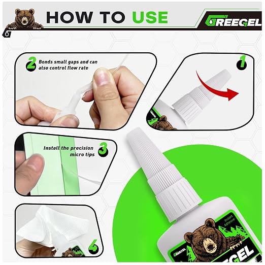 Liquid Medium Thick Super Glue 2 oz + 3g Gel Glue for Ceramic | Clear Cyanoacrylate Adhesive for Metal, Ceramic, Rubber, Woodworking, Glass, Model Making, 3D Printing, Crafts & Repairs