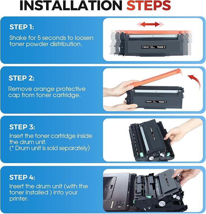 SUDLTO TN660 Compatible Toner Cartridge - Replacement for TN660 TN630 | Use for HL-L2300D HL-L2380DW HL-L2320D DCP-L2540DW HL-L2340DW HL-L2360DW HL-L2305W (4 Black)