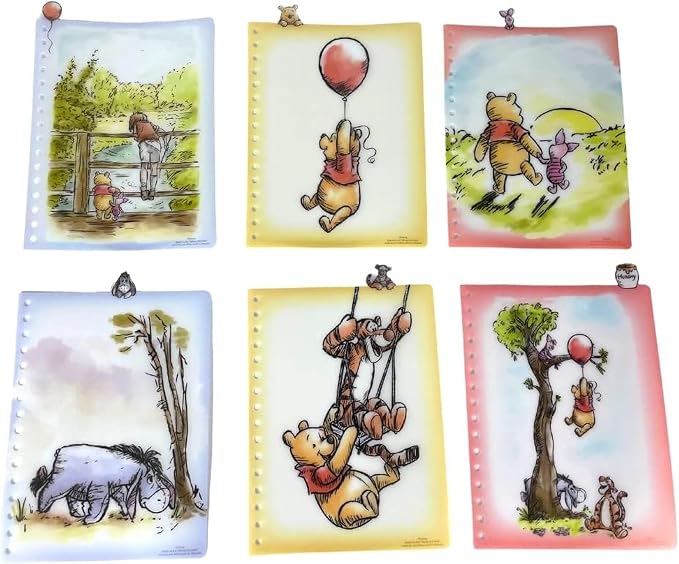 Disney Winnie The Pooh Tab Journal Spiral Bound Notebook with Cute Dividers | 8x7 Notebook, School Supplies, 144 Lined Pages, Vinyl Cover, Journal, Planner & Writing Notebook for Kids and Adults