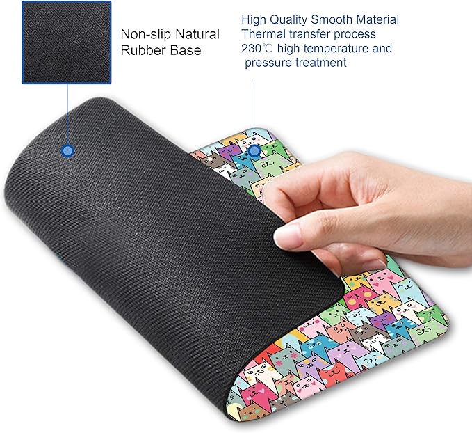 Cute Anime cat Mouse pad Small Computer Mouse mat with Personalized Design Office Non-Slip Rubber Mousepad