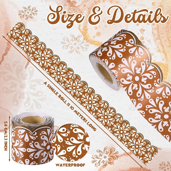 32.8 Ft Cielito Lindo Bulletin Board Border Spanish Scalloped Trim | Hispanic Heritage Month Classroom Decor, Fiesta Party Supplies, Wedding Celebration Backdrop, Scalloped Edge for Offices