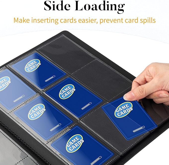 Heavy Duty Card Binder, Fabmaker 9 Pocket Trading Card Binder for 360 Cards | Sleek Side-Loading Card Album, Sturdy Card Collection Folder for Game Cards, Sport Cards, Pink