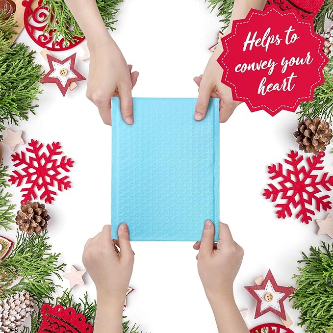 Metronic Bubble Mailers 6x10 Inch 25 Pack Usable Size 6x9" Waterproof Bubble Mailer Cushioning Padded Envelopes, Bubble Envelopes for Shipping, Mailing, Packaging, Small Business Supplies, Light Blue