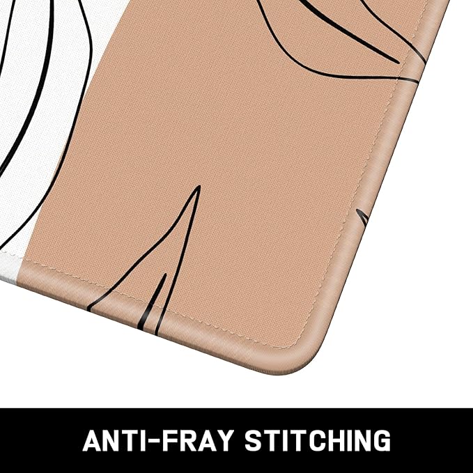Mouse Pad, Minimalism Marble Style Computer Pad, Anti-Slip Rubber Mouse Mat with Stitched Edges for Gaming, Office, Laptop, PC, Women, 9" x 8" Thick 3 mm, Art Leaves