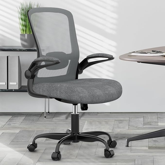 Ergonomic Office Chair w/Adjustable Lumbar, Flip Armrest, 135° Recline | Supports 300 lbs · Seat 19.48"–23.4" · Breathable mesh · 20–30 min assembly · 5-year warranty