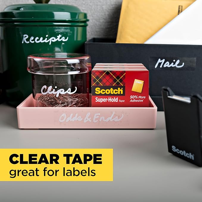 Scotch Super-Hold Tape, 3/4 x 300 Inches, 3 Dispensered Rolls