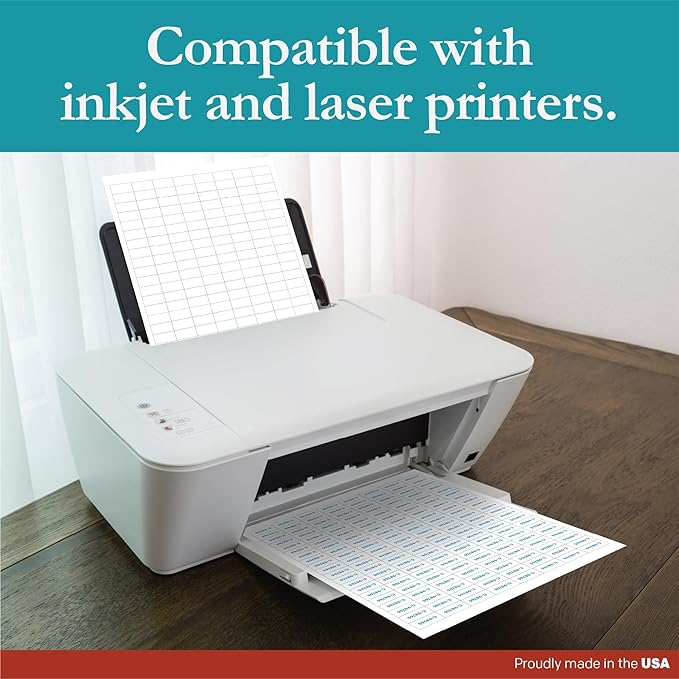 Premium Label Supply White Sticker Barcode Labels – 1" x 0.5" – Laser/Inkjet Compatible – (160 per Sheet), 500 Sheets – 80,000 Total Adhesive Labels