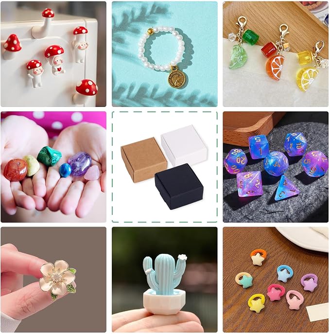 Craftdady 50 pcs Small Black Aircraft Boxes Mini Paper Jewellery Gift Boxes Square Soap Box Shipping Box Corrugated Paper Boxes for Jewelry Small Business Packing 4.1x3.8x2 cm