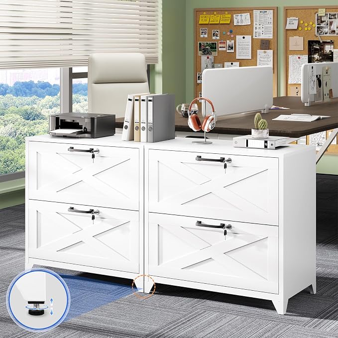 MIIIKO 2 Drawer File Cabinet with Lock,Metal Lateral Filing Storage Cabinets for Home Office,Files Folders Letter/Legal/A4 Size