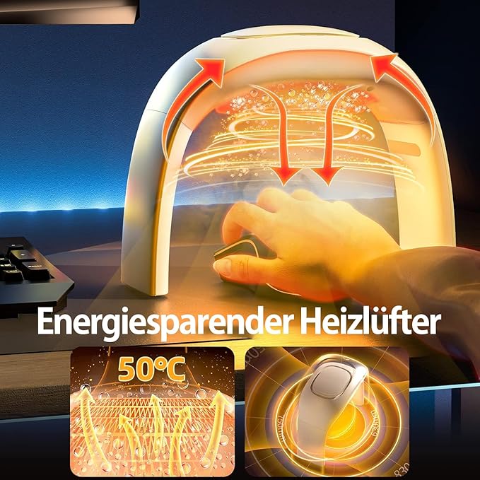 Space Heaters for Indoor Use,Desk Hand Warmer Ceramic Energy Efficient Heater with Thermostat,Personal Electric Desk Hand Heater,Heated Mouse Pad Hand Warmer for Office Women Men Gifts,Beige