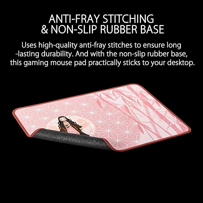 ASUS TUF Gaming P1 Portable Gaming Mouse pad (Triple Guard Protective Coating, Water-Resistant Surface, Durable Anti-fray Stitching, and Non-Slip Rubber Base) - Demon Slayer, NEZUKO