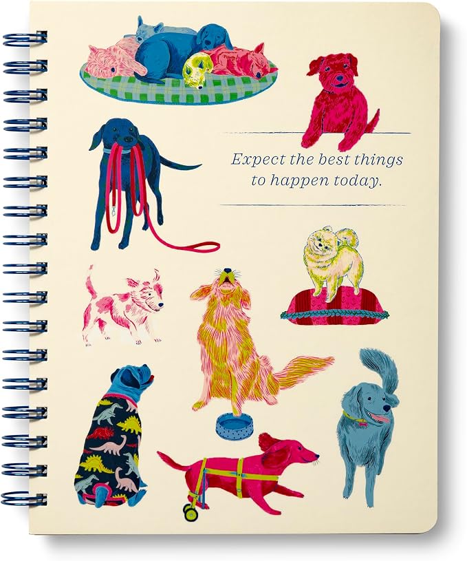 Compendium Spiral Notebook – Expect the Best Things to Happen Today – A Designer Spiral Notebook with 192 Lined Pages, College Ruled, 7.0" W x 9.25" H
