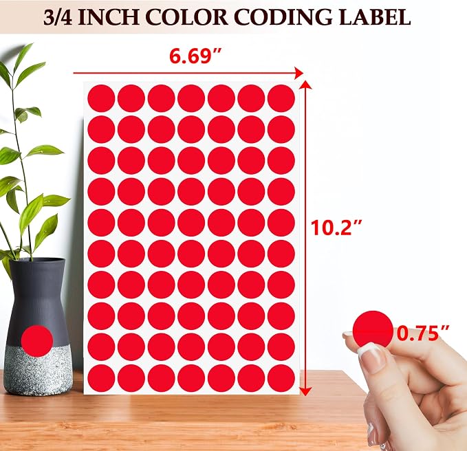 PARLAIM 3/4 Inch Coding Circle Sticker Labels,Pack of 1050 Round Color Code Dot Labels Stickers for Home Office Marking,Organizing(Fluorescent Pink)
