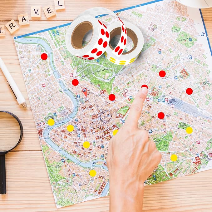 0.25 Inch Small Round Stickers Dot Stickers, 2000 PCS Color Dots | 1/4 Inch Small Round Color Coding Labels Stickers, 2 Rolls Colorful Dots for Organization, Color Code Stickers for Classroom