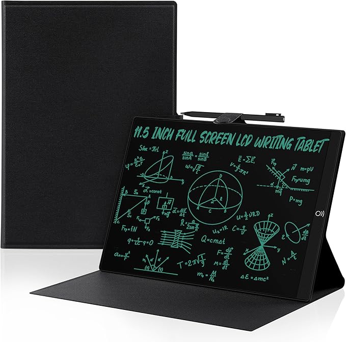 LCD Writing Tablet for Adults: 11.5 inch Full Screen Drawing Tablet Reusable Erasable Digital Notepad with Hall Switch and Tablet Case for Gift Birthday