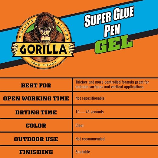 Gorilla Super Glue Gel Pen, 5.5 Gram (Pack of 2)