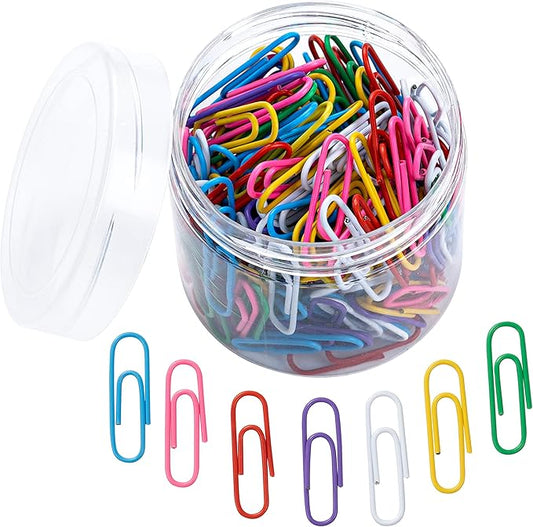 200 Colorful Paper Clips, 28mm - Reusable for School, Office, Folders, Bookmarks, DIY Albums