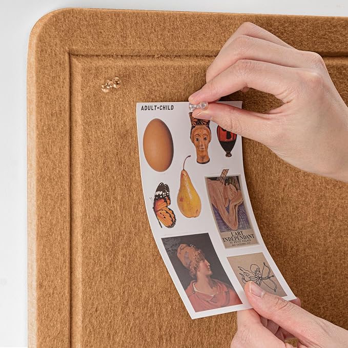 Felt Bulletin Board 24x18 inches, Decorative Pin Board for Home & Office | Cork Board Alternative for Wall with Push Pins, Display Mood Board for Photos, Notes & Reminders
