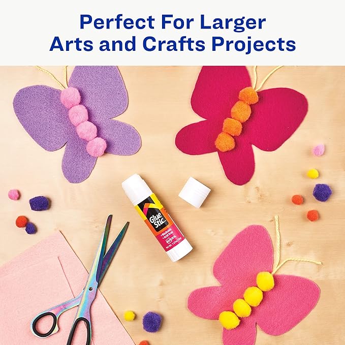 Avery Glue Stic - Washable, Non-Toxic Glue Sticks for Classroom, Crafting, and Office Use, 1.27 oz., Pack of 12, White (10221)